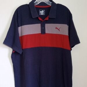 Puma colorblock polo pullover top men's size X large